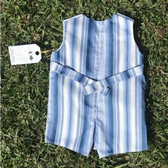 NWOT Custom sewn from 1968 vintage pattern navy/white stripe size 1(12m) Jon Jon - Picture 5 of 5